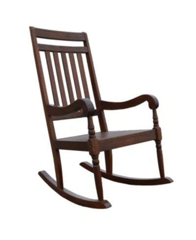 Shop Carolina Classics Madison Slat Rocker Chair In Dark Brown