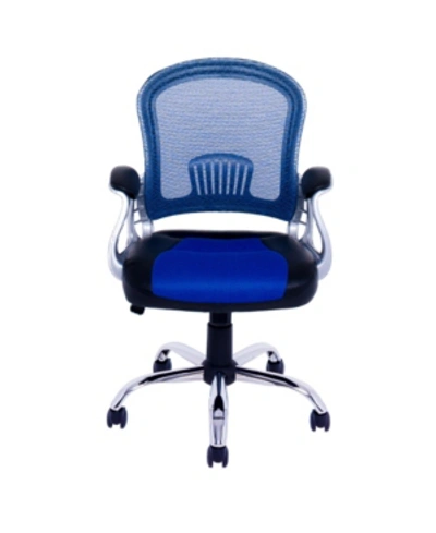 Shop Corliving Workspace Office Chair With Leatherette And Mesh In Blue