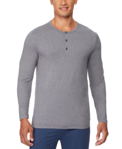 Shop 32 Degrees Men's Ultra Lux Henley Long-sleeve Sleep T-shirt In Ht Stingray