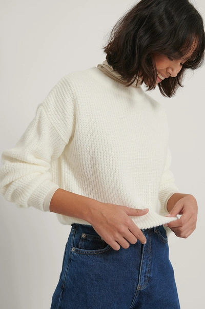 Shop Na-kd Reborn Loose Knitted Sweater - Offwhite In Off White