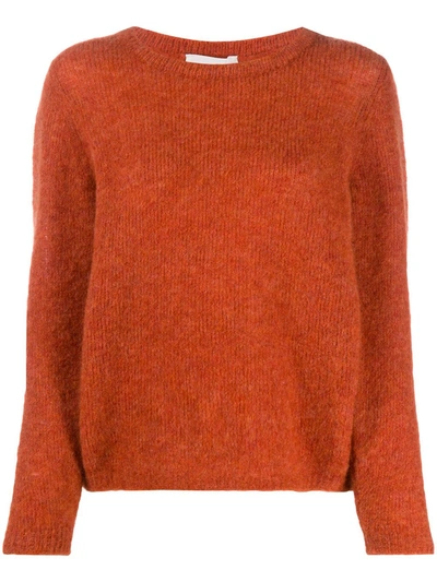 Shop Chiara Bertani Round Neck Knit Jumper In Orange