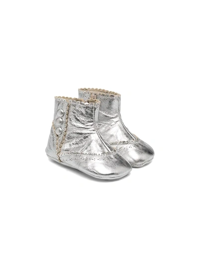 Shop Pèpè Metallic Ankle Boots In Silver