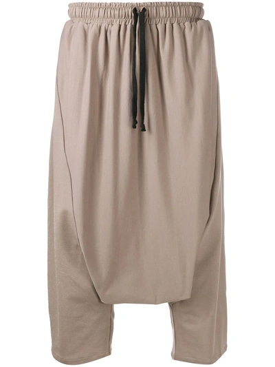 Shop Alchemy Dropped-crotch Cropped Trousers In Brown
