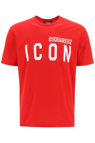 Shop Dsquared2 Icon Print T-shirt In Red,white