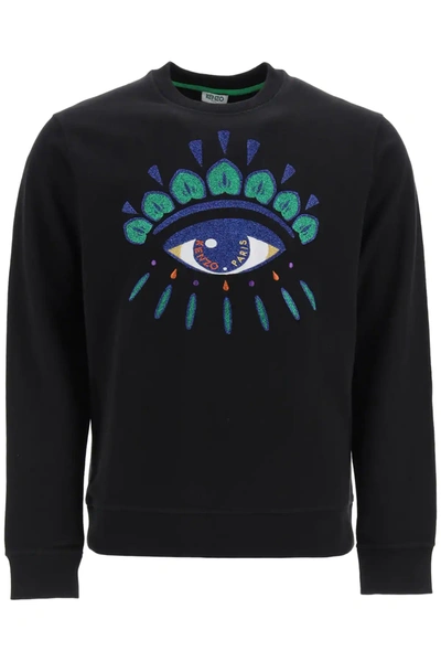 Shop Kenzo Eye Embroidery Sweatshirt In Black,green,blue