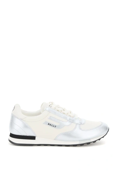 Shop Bally Gavinia Sneakers In White,silver