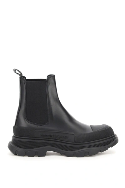 Shop Alexander Mcqueen Tread Sleek Chelsea Boots In Black