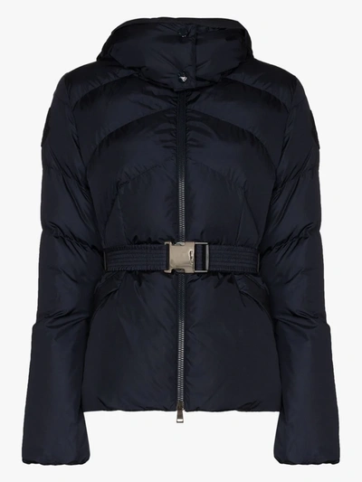 Shop Moncler Aloes Belted Puffer Jacket In Blue