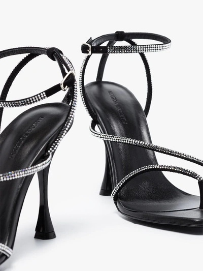 Shop Magda Butrym Black 105 Crystal Leather Sandals
