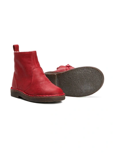 Shop Pèpè Shearling Lined Ankle Boots In Red