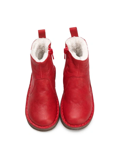 Shop Pèpè Shearling Lined Ankle Boots In Red