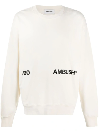 Shop Ambush Embroidered Logo Sweatshirt In White