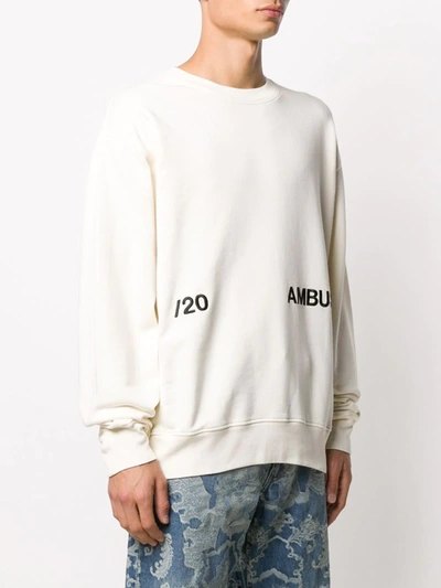 Shop Ambush Embroidered Logo Sweatshirt In White