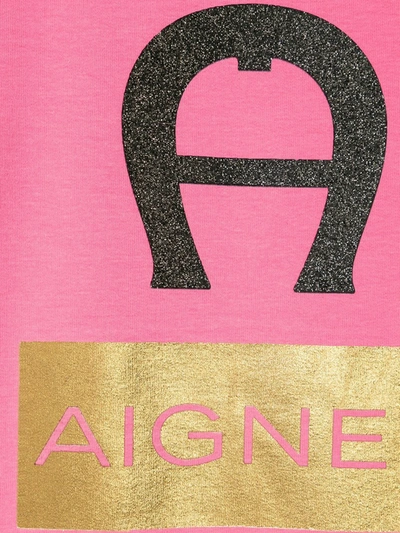 Shop Aigner Logo-print Sweatshirt Dress In Pink