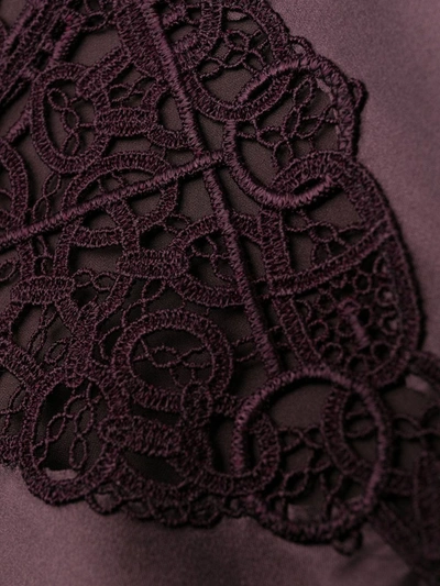 Shop Fleur Of England Embellished Silk-blend Robe In Purple