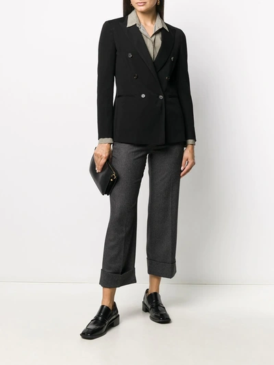 Shop Lardini Double-breasted Blazer In Black