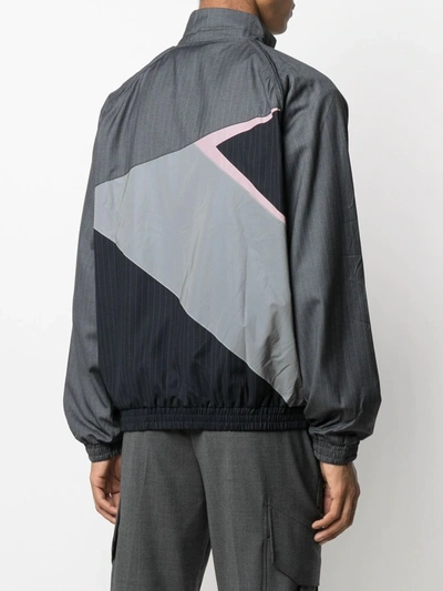 Shop Daily Paper Colour-block Track Jacket In Grey