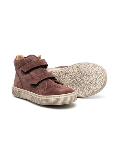 Shop Pèpè Touch-strap Hi Top Sneakers In Brown