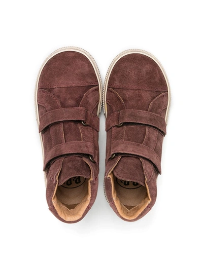 Pèpè Touch-strap Hi Top Sneakers In Brown