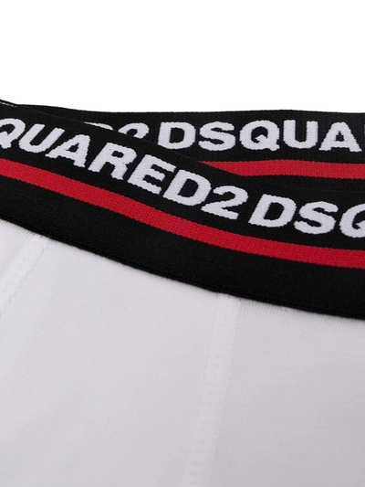 Shop Dsquared2 Two-pack Logo Waistband Boxer Briefs In White