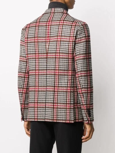 Shop Tagliatore Glen Plaid Single-breasted Blazer In Neutrals