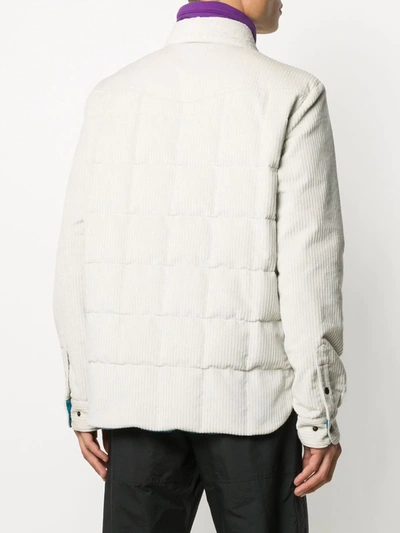 Shop Moncler Ribbed Down Jacket In Neutrals