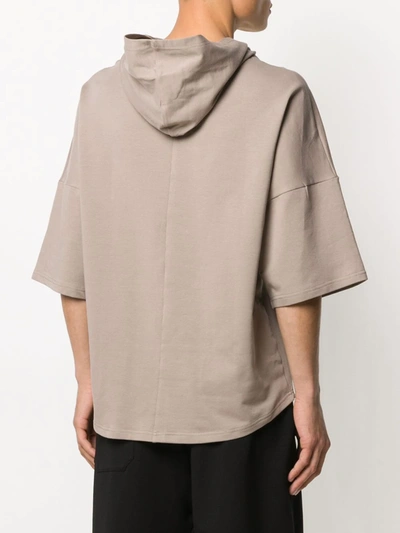 Shop Alchemy Hooded Short-sleeve T-shirt In Brown