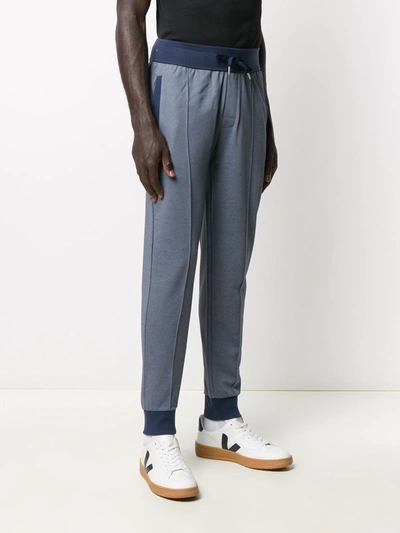 Shop Hugo Boss Logo-embroidered Track Pants In Blue