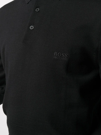 Shop Hugo Boss Logo-embroidered Sweatshirt In Black