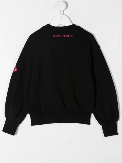 Shop Alberta Ferretti Save Me Embroidered Sweatshirt In Black