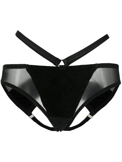 Shop Something Wicked Mia Ouvert Briefs In Black