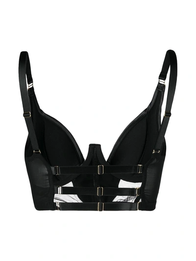 Something Wicked Fitted Leather Bra In Black