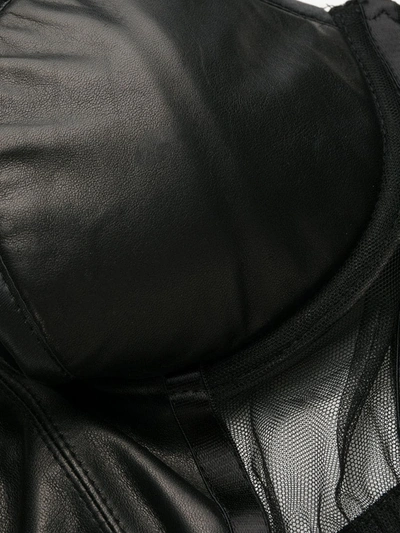 Something Wicked Fitted Leather Bra In Black