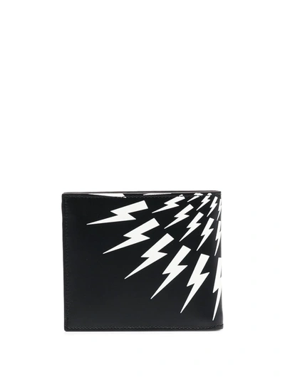 Shop Neil Barrett Thunderbolt Bi-fold Wallet In Black