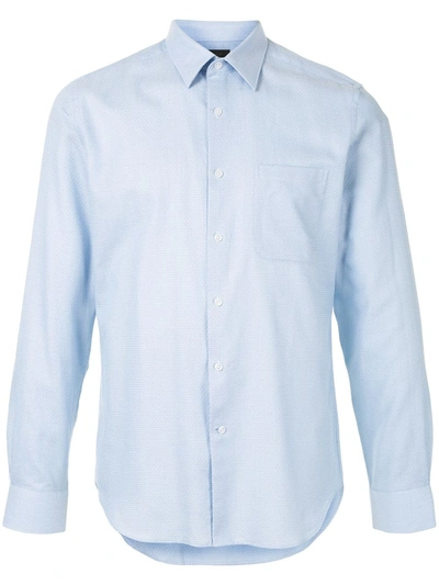 Shop D'urban Patch-pocket Long Sleeved Shirt In Blue