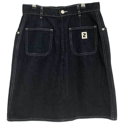 Pre-owned Fendi Blue Denim - Jeans Skirt