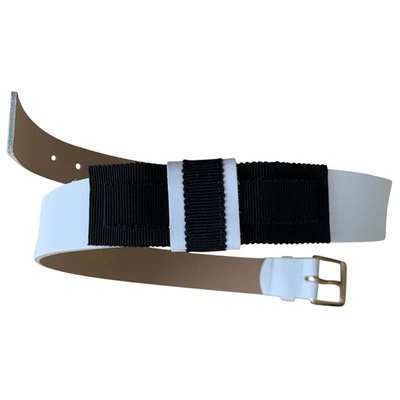 Pre-owned Tara Jarmon Leather Belt In White