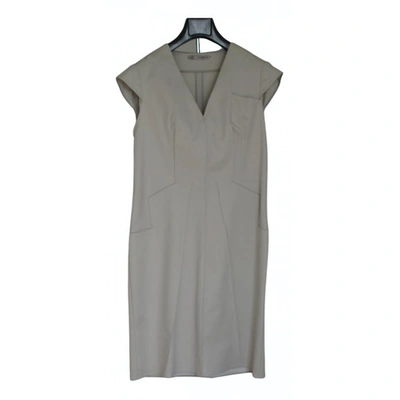 Pre-owned Ports 1961 Mid-length Dress In Beige