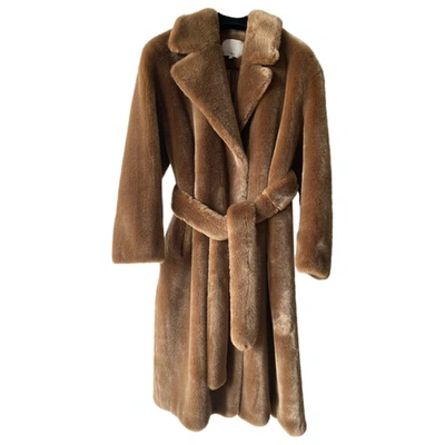 Pre-owned Tibi Faux Fur Coat In Camel