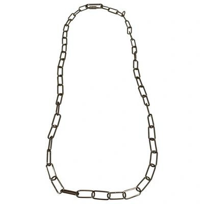 Pre-owned Apm Monaco Grey Silver Necklace