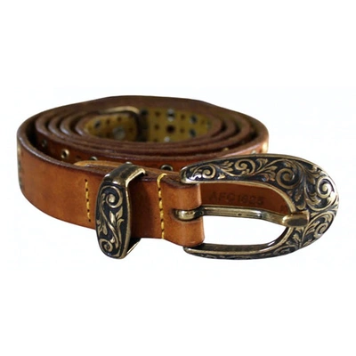 Pre-owned The Kooples Camel Leather Belt