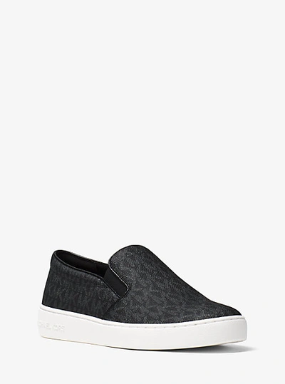Shop Michael Kors Keaton Logo Slip-on Sneaker In Black