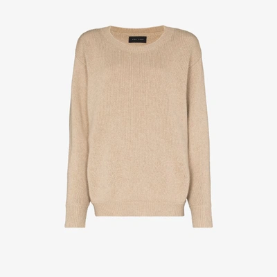 Shop Les Tien Crew Neck Cashmere Sweater In Brown