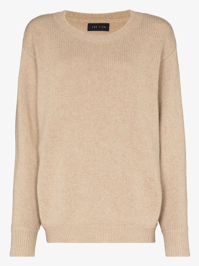 Shop Les Tien Crew Neck Cashmere Sweater In Brown
