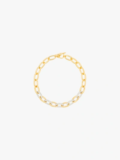 Kenneth Jay Lane Crystal-embellished Chain-link Necklace In Gold
