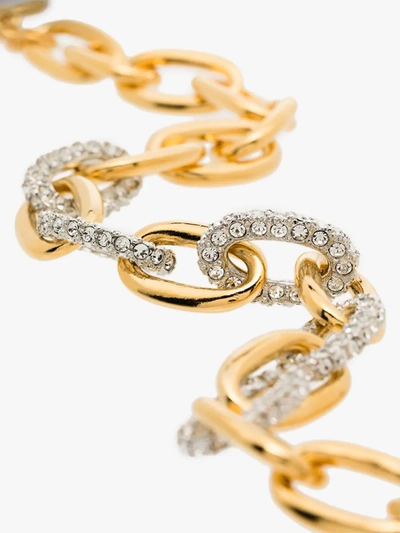 Kenneth Jay Lane Crystal-embellished Chain-link Necklace In Gold
