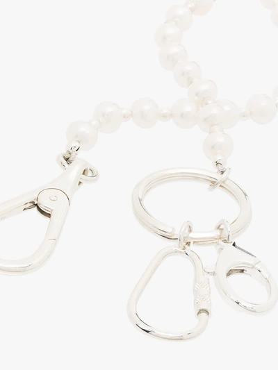 Shop Hatton Labs Sterling Silver Carabiner Pearl Necklace In White