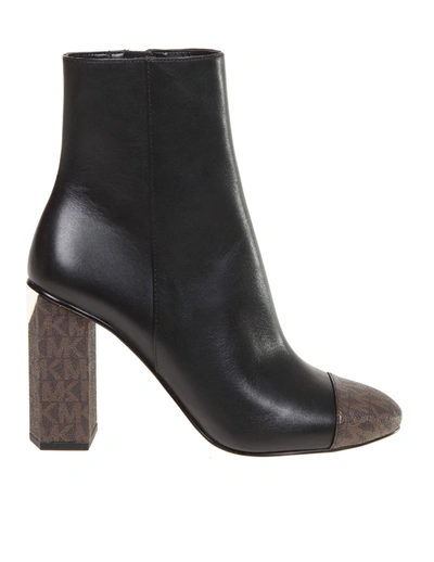 Shop Michael Kors Ankle Boot Petra N Black / Brown Leather In Black/brown