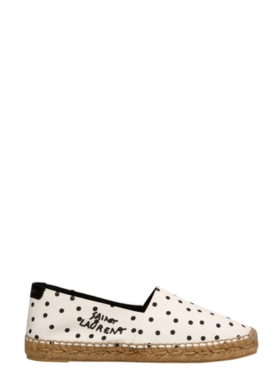 Shop Saint Laurent Espadrille Sl Signat In White