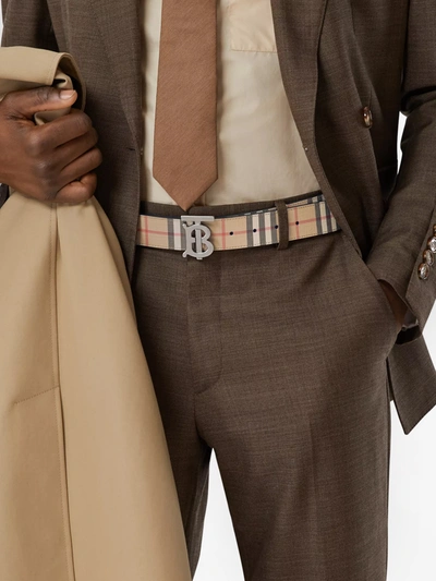 Shop Burberry Vintage Check Belt In Beige